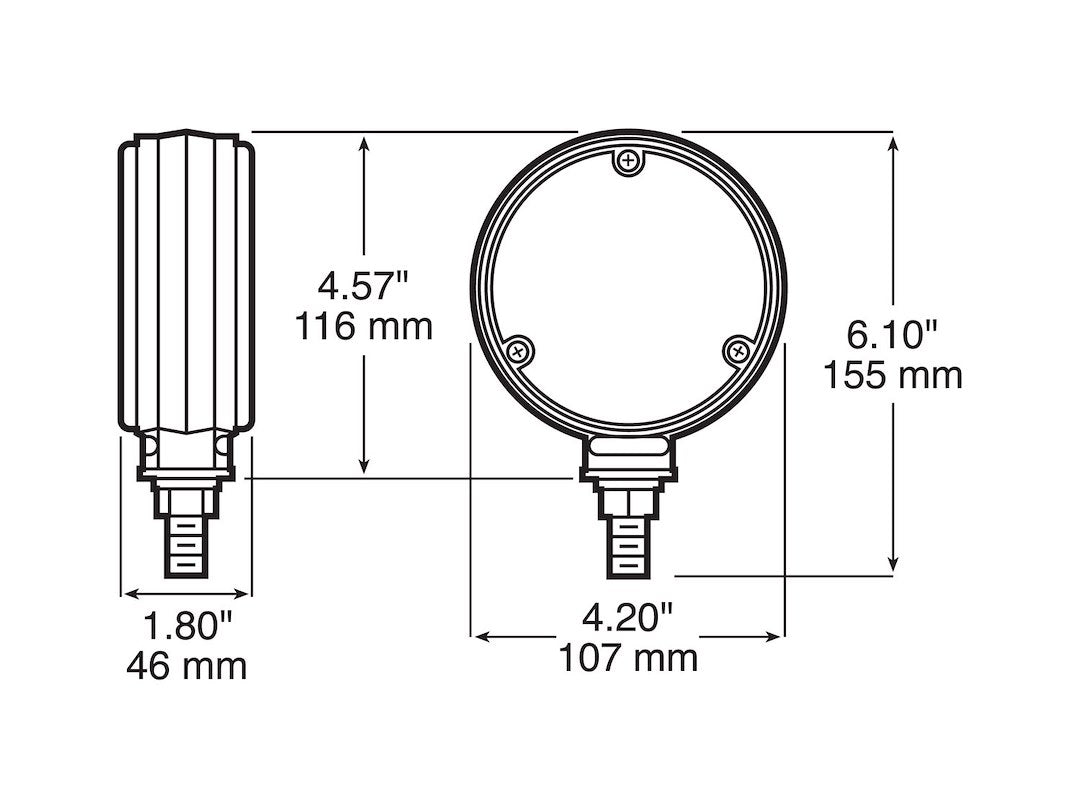 Peterson MFG Single Stud Pedestal Mount Parking/ Turn Signal Light Assembly V338-2 - Red Led Amber Park