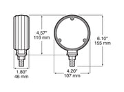 Peterson MFG Single Stud Pedestal Mount Parking/ Turn Signal Light Assembly V338-2 - Red Led Amber Park