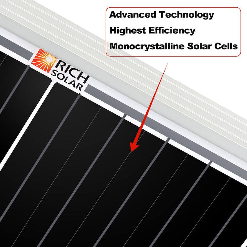 Rich Solar RS-M200 MEGA 200 Solar Panel, 200 Watt, 12 Volt, Monocrystalline