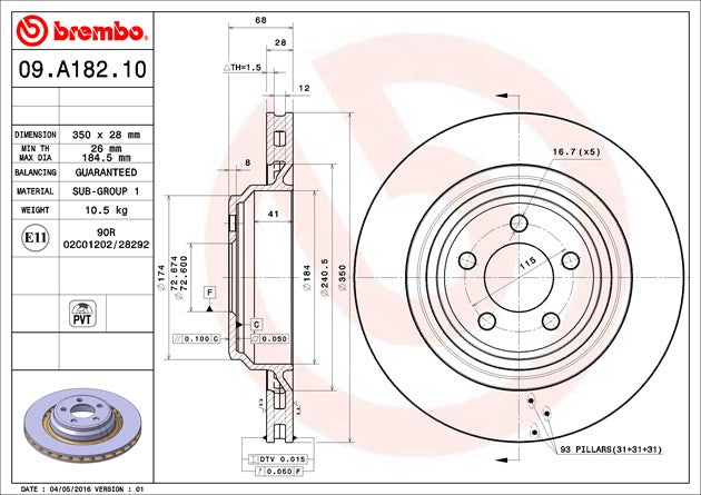 Brembo Components Not Hazardous To Health Brake Rotor 09A18211C02 - Disc