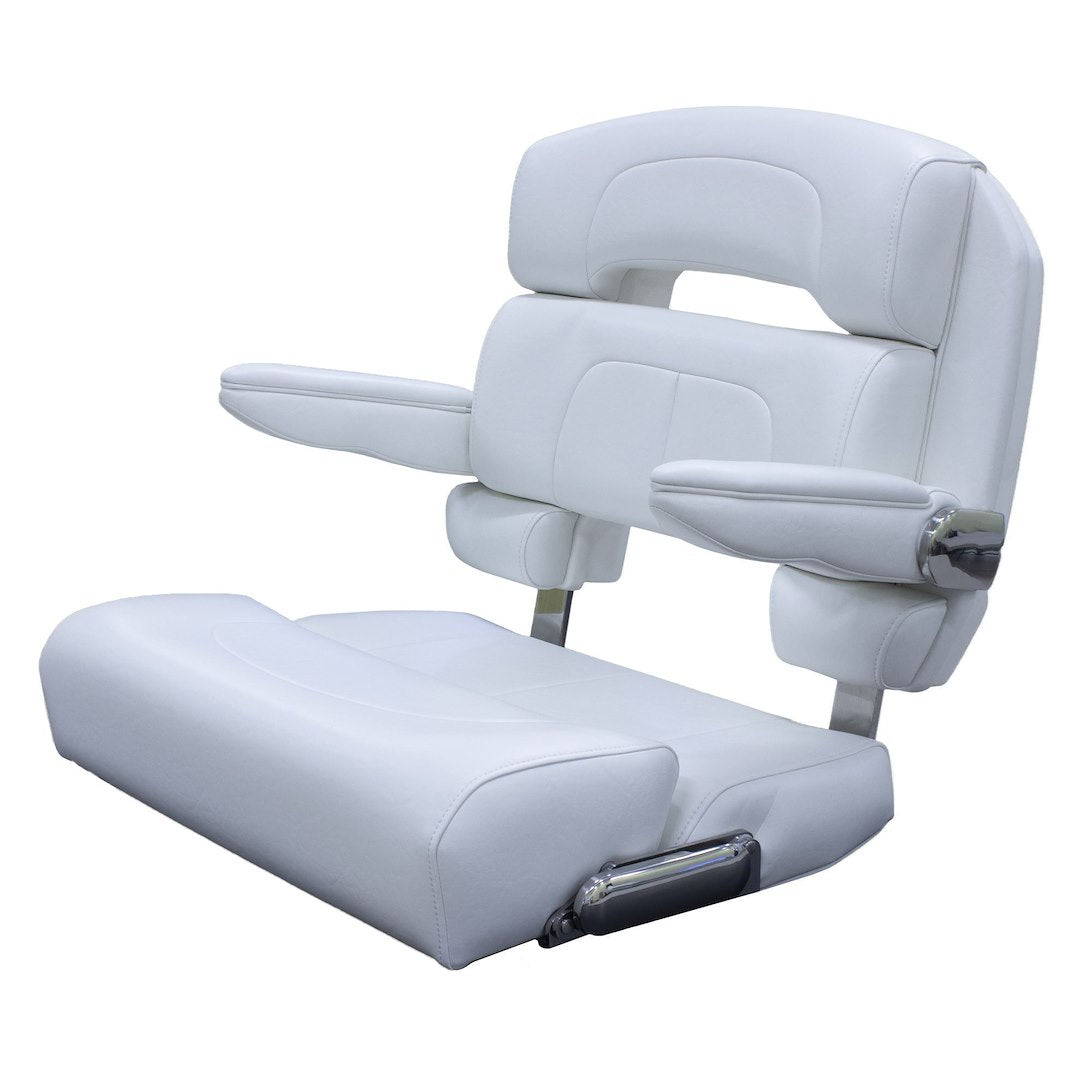 Taco Metals Premium Quality Vinyl Fabrics Boat Seat HA1-25WHA-7-0000-0-0 - White Helm 25 Capri Deluxe