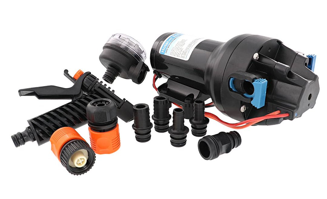 Jabsco Diaphragm Design Allows Dry Running Boat Washdown Pump P501J-119N-3A - Hotshot HD5 12V 5GPM 70PSI