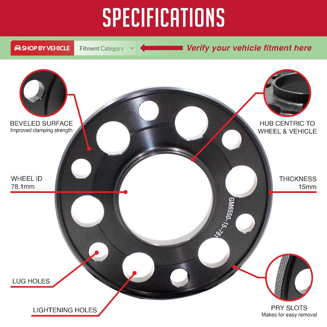 Revolution Improve Vehicle Handling Wheel Spacer GM6550-15-781 - Spac-5XM130-M8-71.5