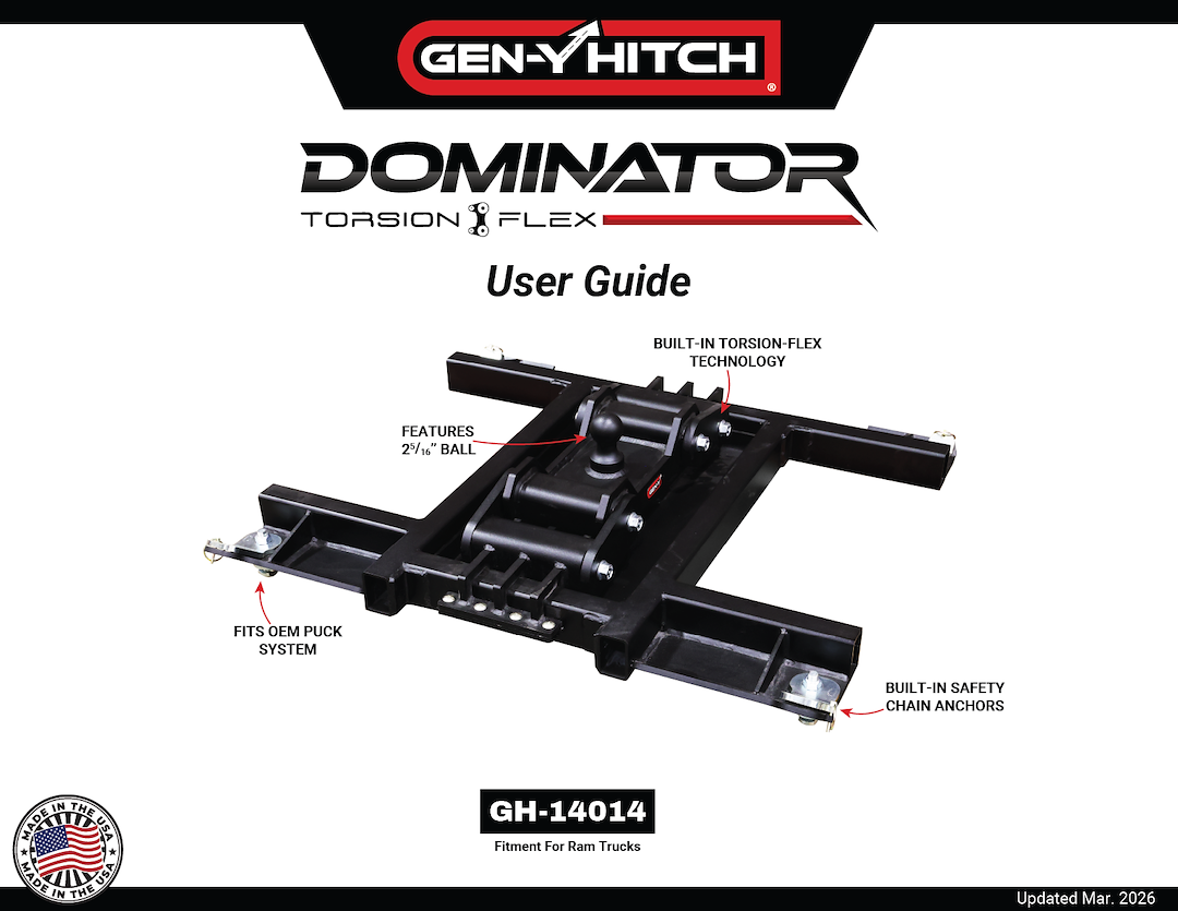 GEN-Y Hitch Features Class V Rating Gooseneck Trailer Hitch GH-14014 - Dominator 25K Ram Oem Puck