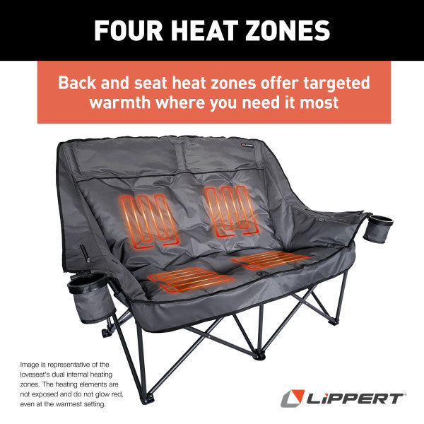 Lippert Comp Lightweight And Easy To Transport Camping Chair 2024043335 - Big Bear Heated Camp Sofa Dark GR