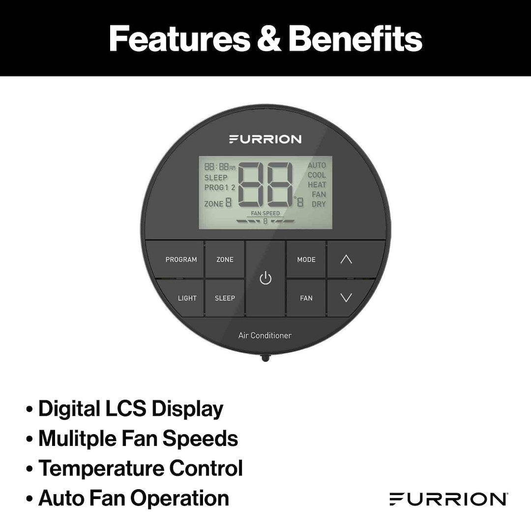 Furrion LLC Features Modern Digital LCD Display Wall Thermostat Facw12Esza2-BL-AM - Chill Multi-Zone Ther