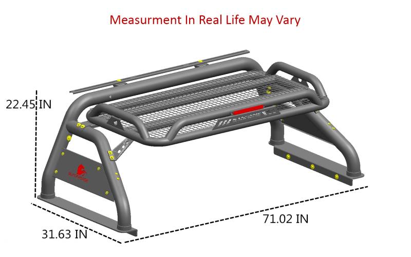 Black Horse RB-BA1B-KIT Truck Bed Bar