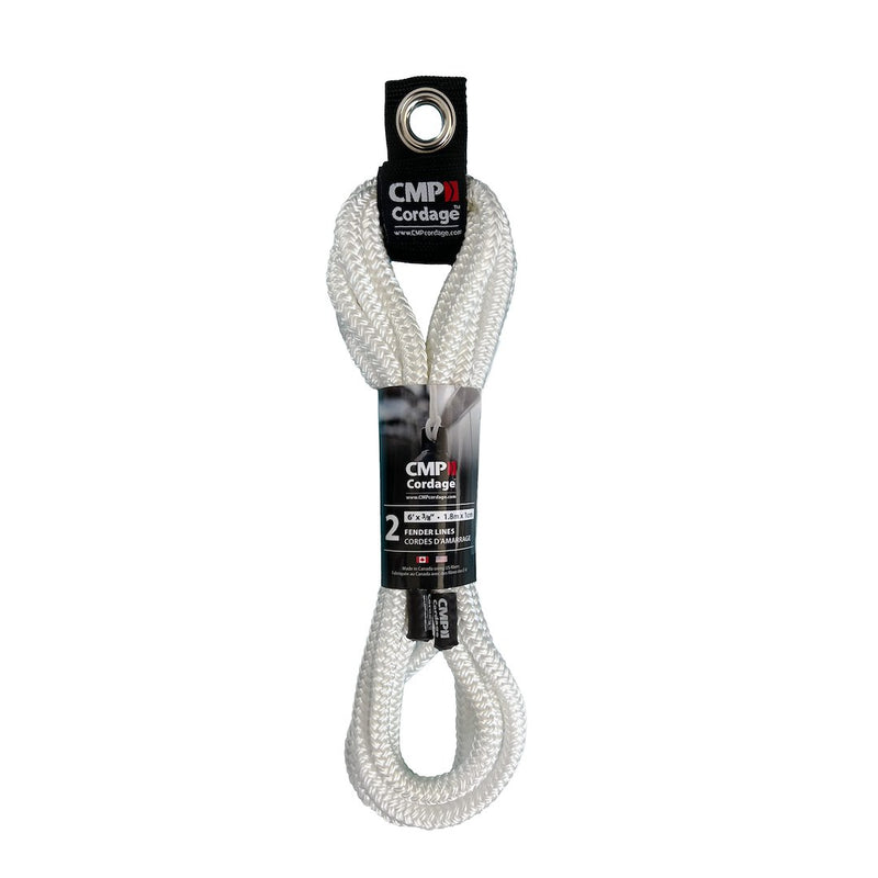 CMP Group No Supplier Warranty Boat Fender Line CFL3806WH - Double Braided Inch Diameter