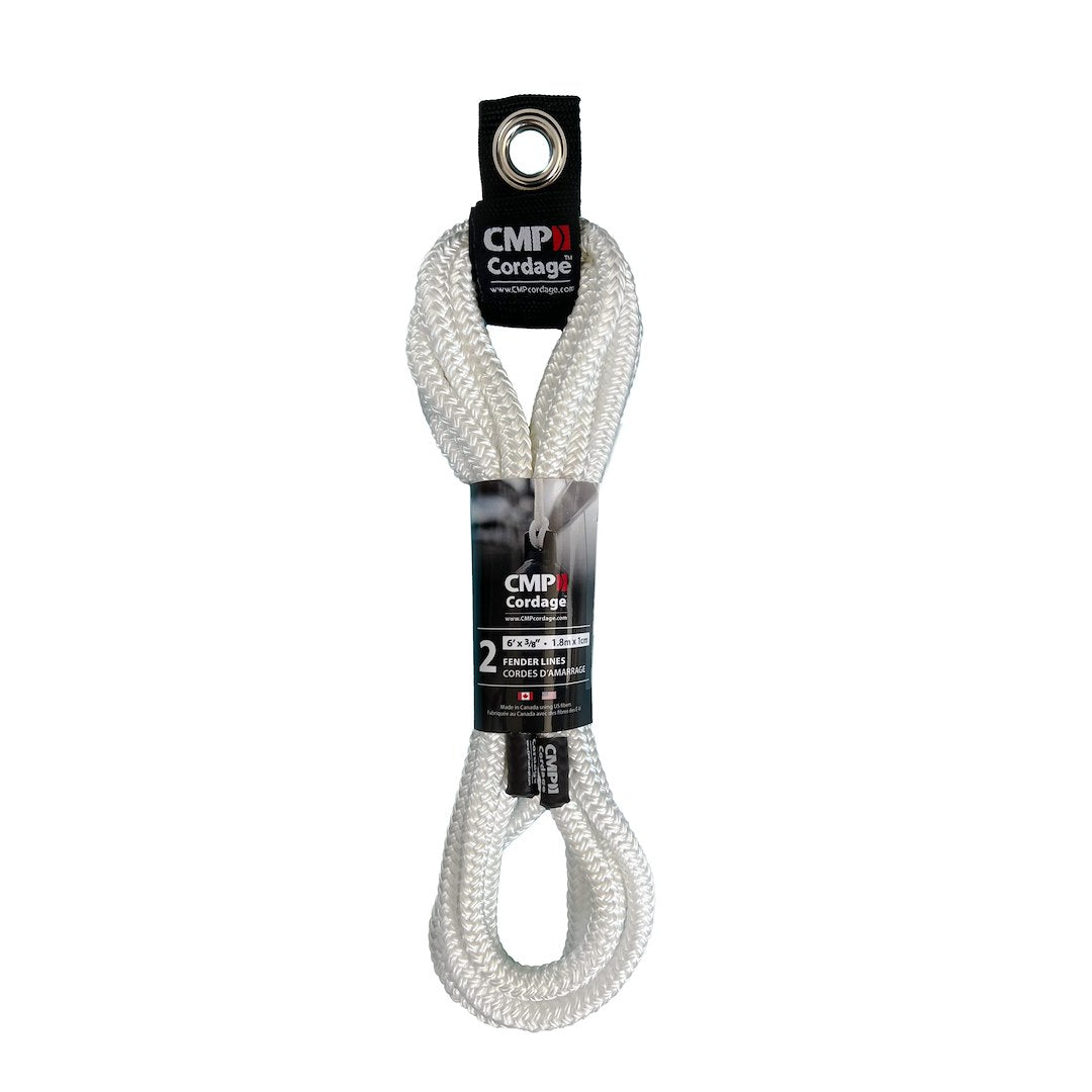 CMP Group No Supplier Warranty Boat Fender Line CFL3806WH - Double Braided Inch Diameter