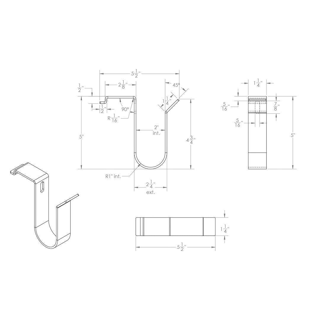 Black Horse OEM Quality And Appearance Ladder Rack Utility Hook RBH524 - K2 Bed