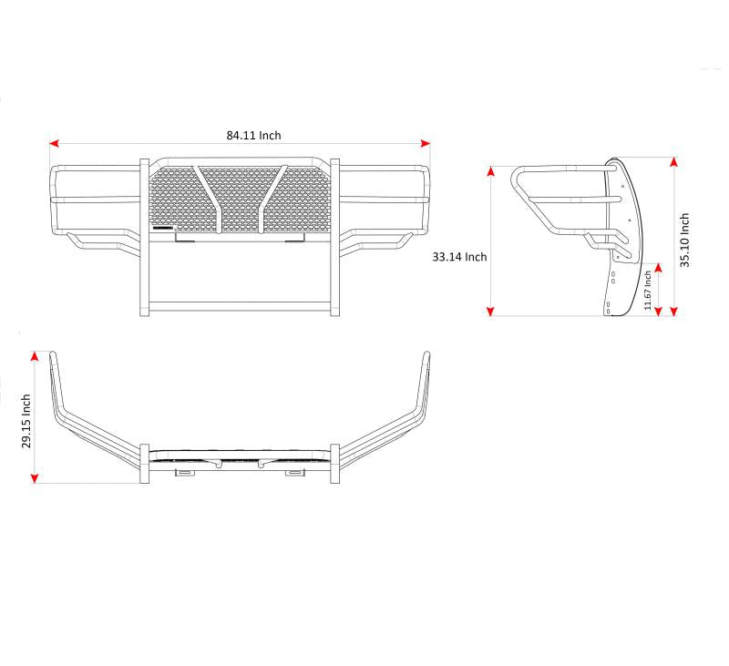 Black Horse Patent Approved Grille Guard RU-FOF211-B-KIT - 2011-2016 Ford F-250 Guard-R