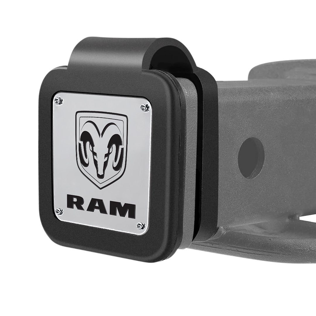 Plasticolor Universal Fit Trailer Hitch Cover 002303R01 - Ram Metal Plate Silicone Plug