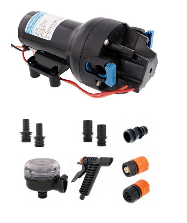 Jabsco Diaphragm Design Allows Dry Running Boat Washdown Pump P501J-119N-3A - Hotshot HD5 12V 5GPM 70PSI