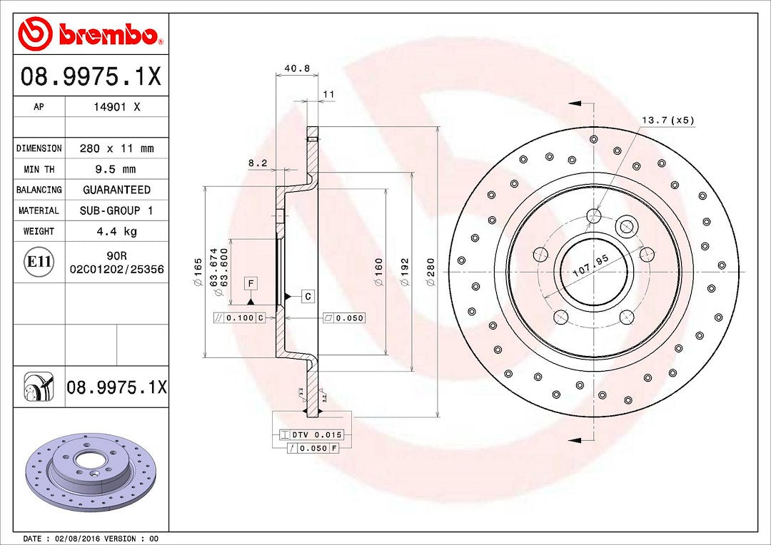 Brembo 0899751XC02 Brake Rotor