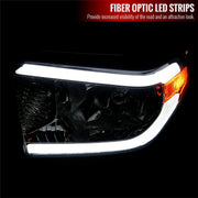 Spec-D Tunin Features Fiber Optic LED Bars Headlight Assembly 2LH-TUN14G-G3-GO - Chrome OE Headlights Bar