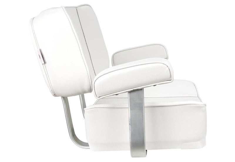 Springfield Armrest Supports And Cushions Boat Seat 1040002 - White Deluxe Captain Chair-White