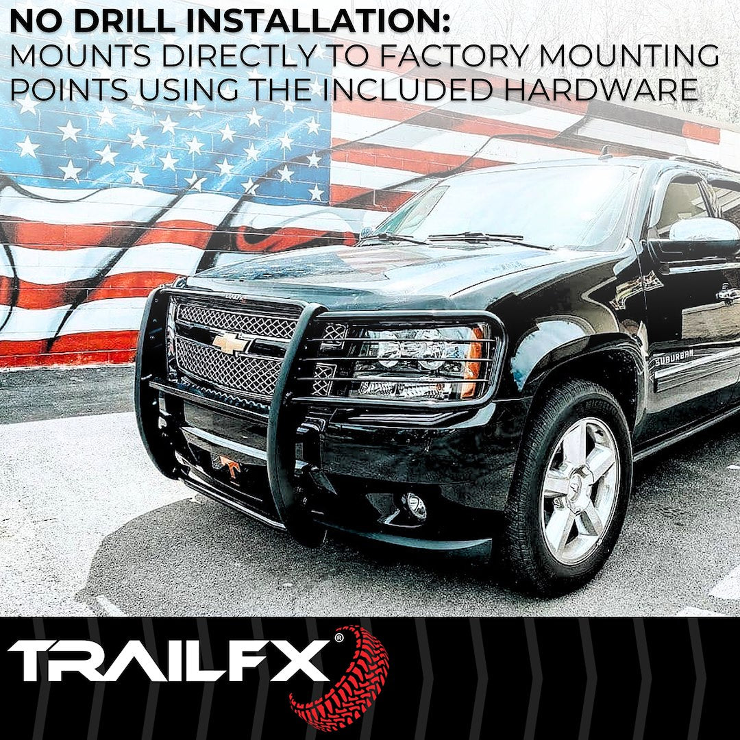 Trailfx Pre Drilled For Optional Lighting Grille Guard E0046T - Black Tacoma
