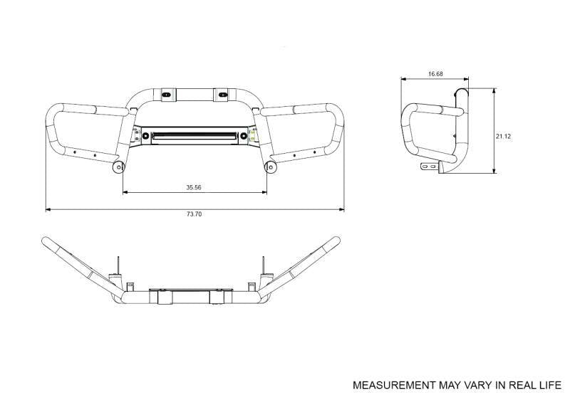 Black Horse Patent Approved Bull Bar BFRF05 - Beacon Front Runner 2019 Ford