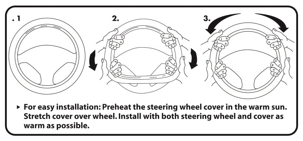 Plasticolor Easy Installation Steering Wheel Cover 006743R01 - Ford Genuine Leather Swc