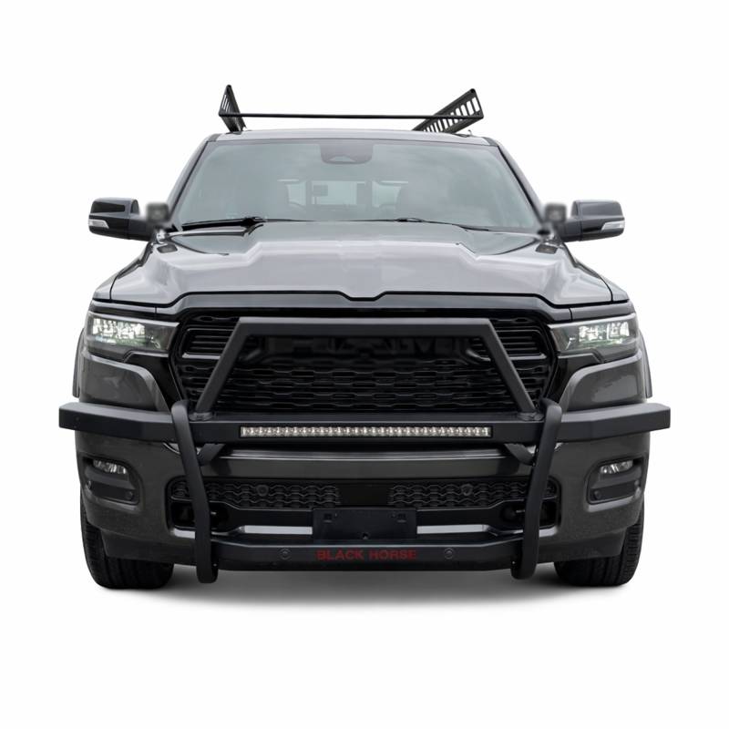 Black Horse Patented Design Grille Guard RAG1R02-K1 - Black Rambler Kit