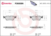 Brembo Premium Low-Met OE Equivalent Pad Brake Pad P36008N - Disc Set