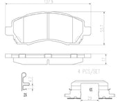 Brembo Premium Low-Met OE Equivalent Pad Brake Pad P78009N - Disc Set