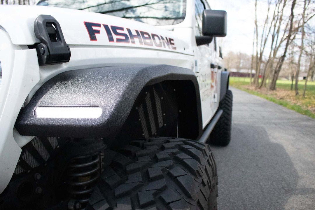 Fishbone LED Lights Provided Fender Flare FB33455F - Aluminum Elite Front Fenders