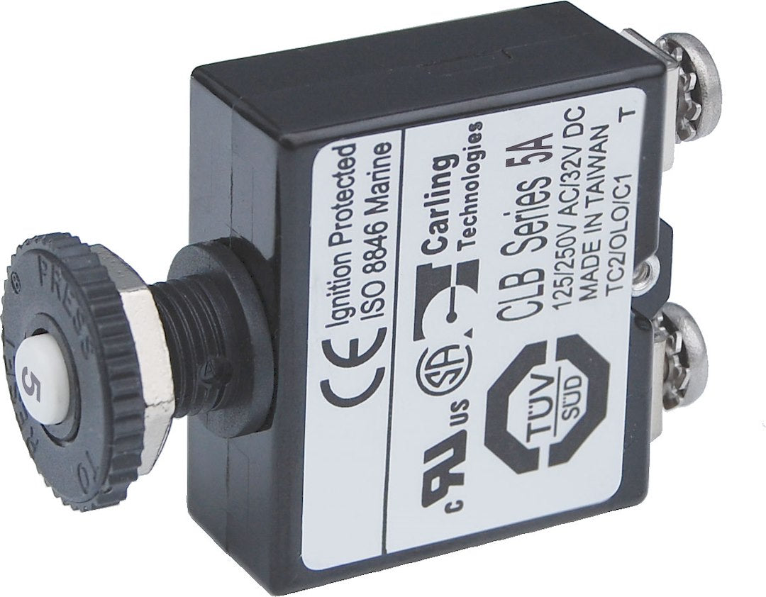 Blue SEA Push-To-Reset Operation Circuit Breaker 2130-BSS - Button ST 5A