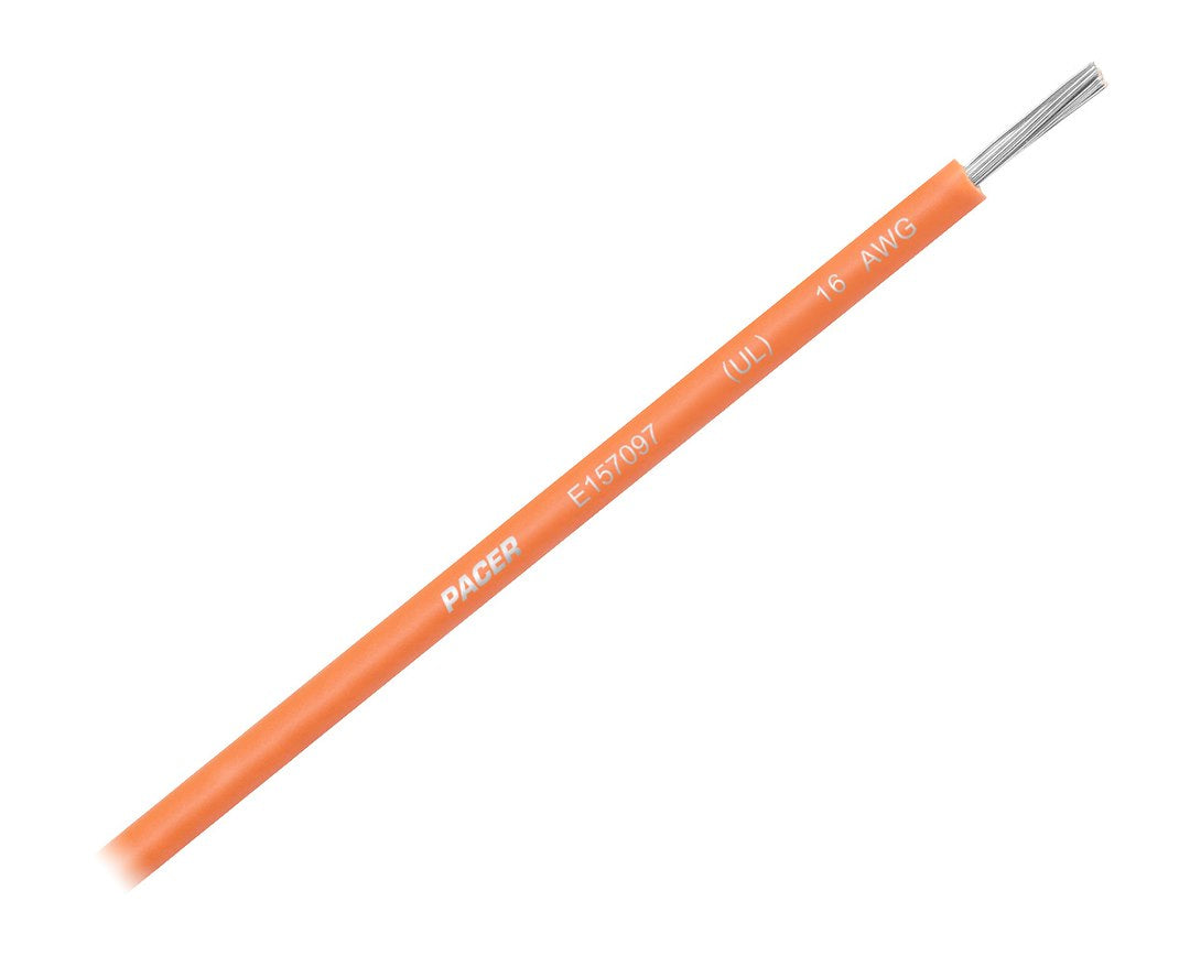 Pacer No Supplier Warranty Primary Wire WUL16OR-100 - 16 Awg UL OR TC 100FT RL