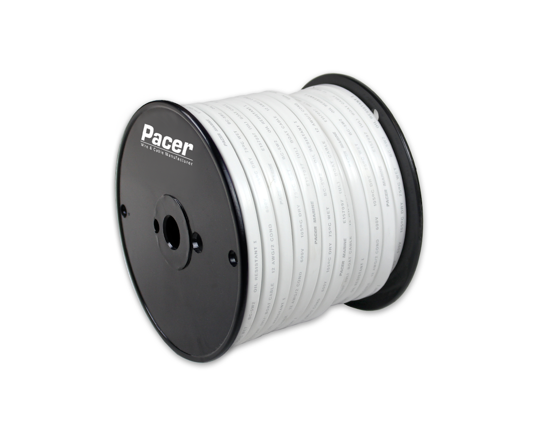 Pacer Stranded Tinned Copper Conductors Duplex Wire W18/2DC-100 - 18 UL Boat Cbl RB WJ 100FT RL