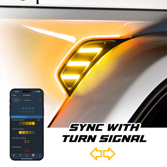 XK Glow Compatible With Third-Party Apps Side Marker Light - LED MX-Vent-RGB-KIT - Xkmax App Control Jeep Air Vent Lig