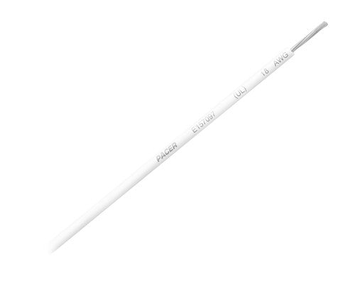 Pacer No Supplier Warranty Primary Wire WUL18WH-100 - 18 Awg UL WH TC 100FT RL