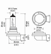 Hella Increased Vibration Resistance Headlight Bulb H11 24V - H11 24V 70W PGJ19-2