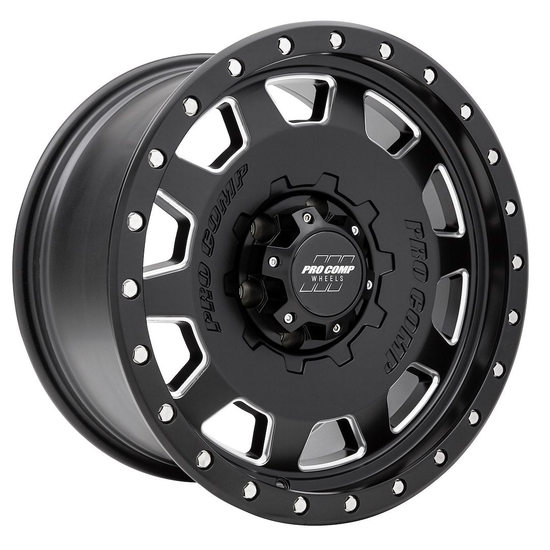 Wheel Pros Compatible With TPMS 5160-7983 - Black 17X965.5Satin Milled2500LBS