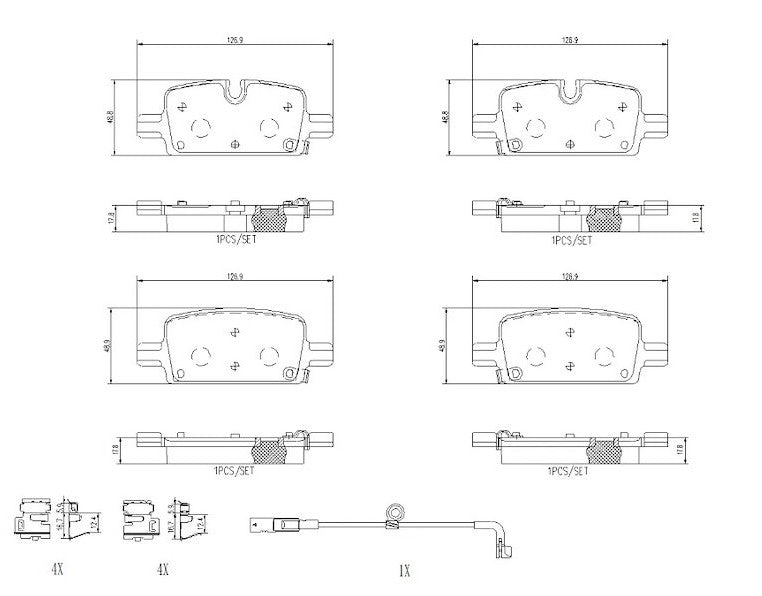 Brembo Premium Low-Met OE Equivalent Pad Brake Pad P10098