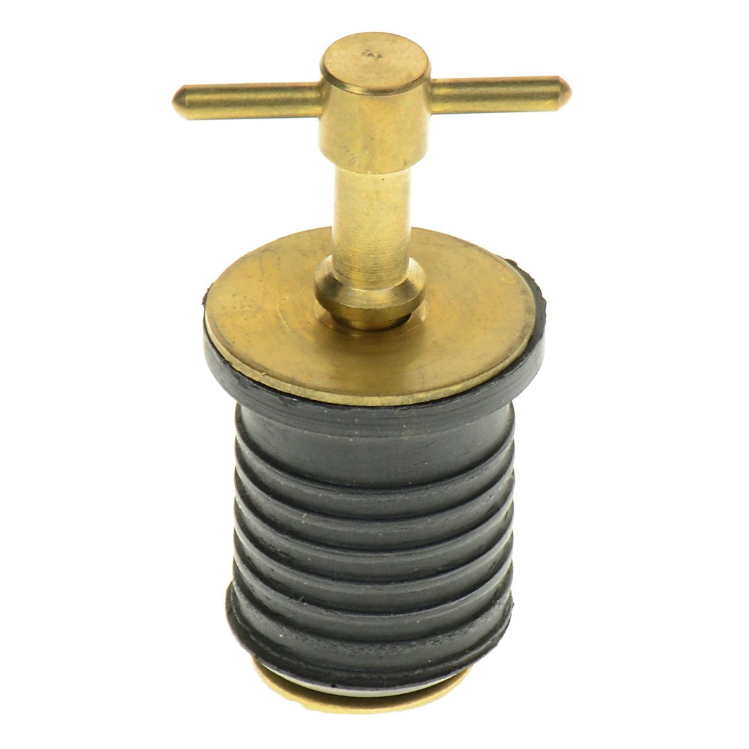 T-H Marine Easy To Install Boat Drain Plug BE-PL-54844-DP - Twist Brass