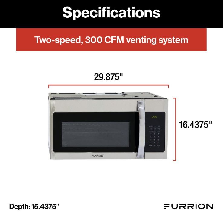 Furrion LLC Pre-Set Cooking Settings Microwave Oven FMCM15A-SS - 1.5 CU.FT Otr Sta