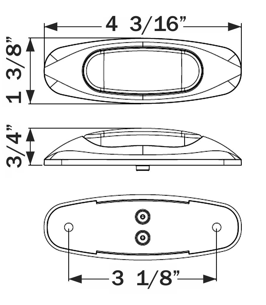 Optronics Limited Lifetime Warranty Side Marker Light - LED MCL17ABP - Miroflex Mini Star Chrom Amb
