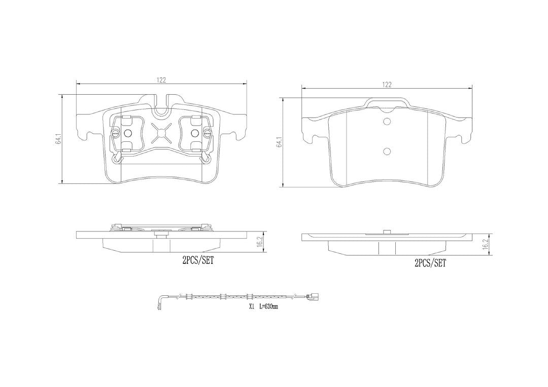 Brembo Premium Low-Met OE Equivalent Pad Brake Pad P36034N - Disc Set