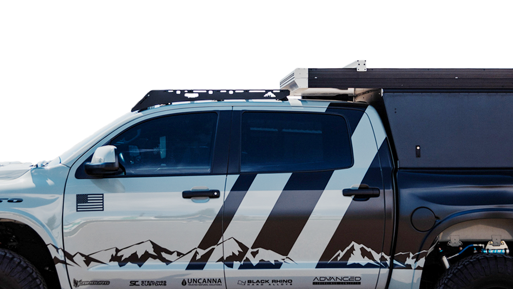 Sherpa Equip Limited Lifetime Warranty Truck Cap Roof Rack 180844 - Black Full Height Crossbars