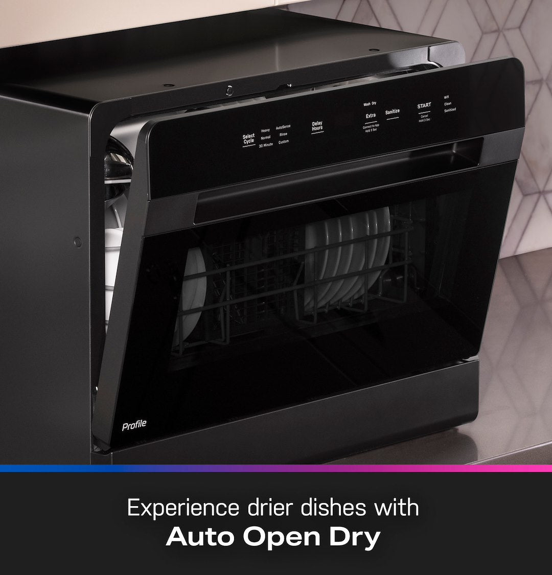 GE Appliance Built-In Wi-Fi Powered By SmartHQ™ Dishwasher PZF560HGWBB - Profile Energy Star Smart Comp