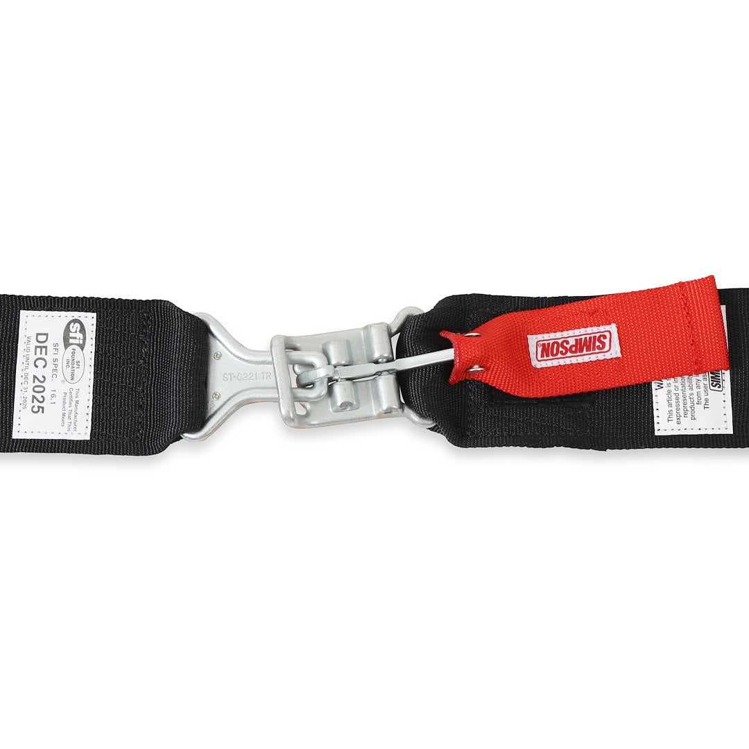 Simpson Race Adjusters Features Anti-Slip Spring Seat Belt 29061BK - 62 Way IND.HRNS-BLCK