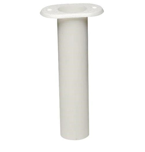 T-H Marine Drain Hole Molded In Bottom Fishing Rod Holder RH-2FW-DP - White Flat Top Fish