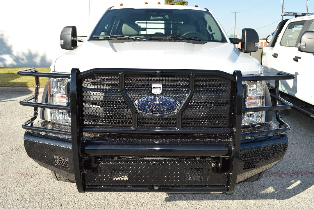Cattleman Two Vertical Center Protection Bars Bumper 2369PW - Front Replacement Winch