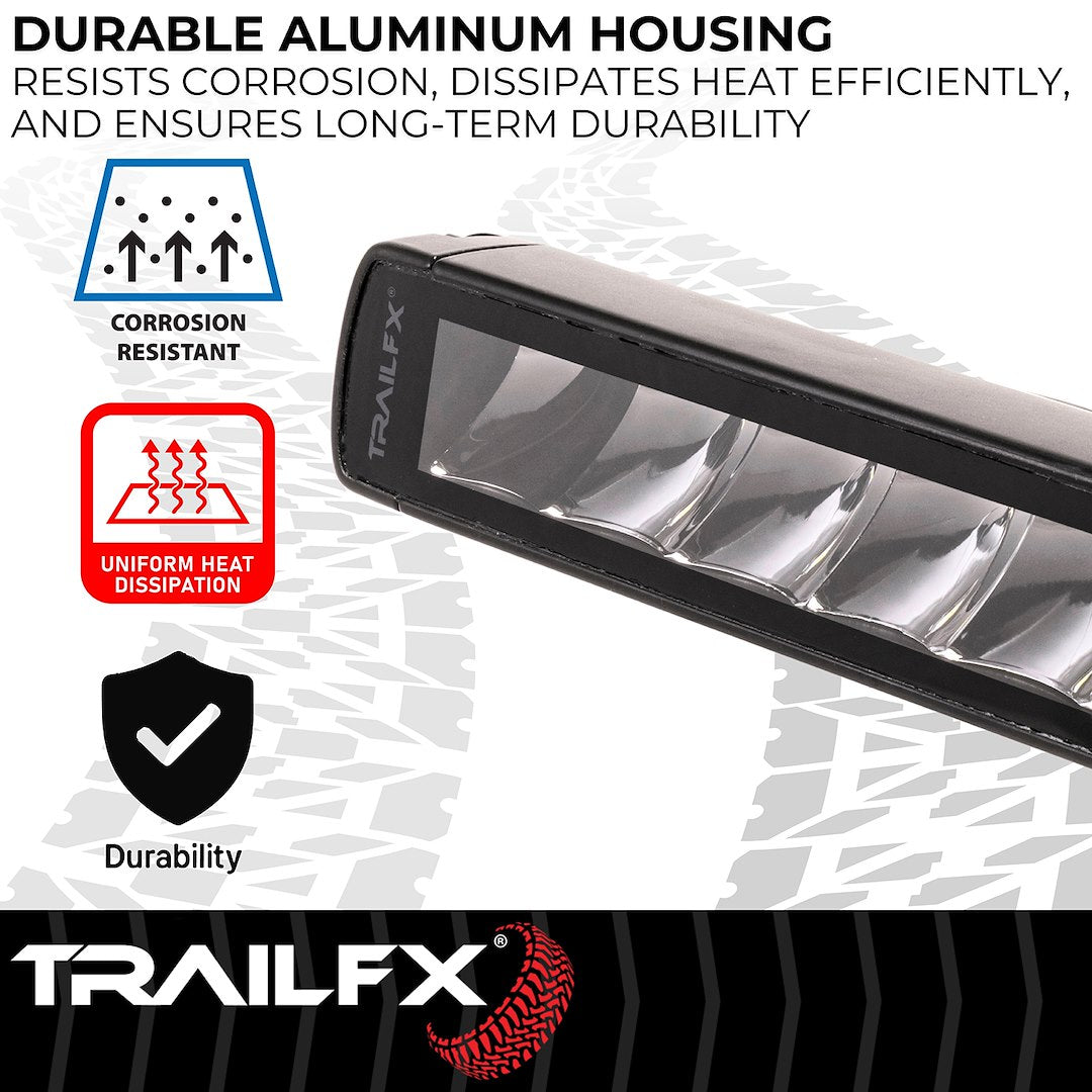 Trailfx Limited Lifetime Warranty Light Bar 6SRBKCM - 6IN SR 6X5W BK Combo BK Cvr