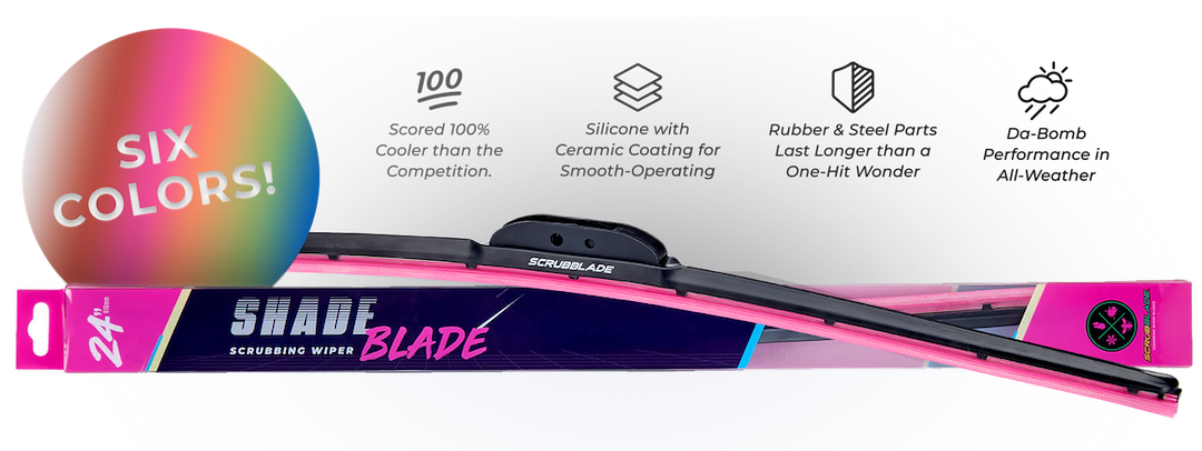 Scrubblade Ensure Quiet Operation Windshield Wiper Blade CBP1700 - Pink 17 Silicone Shadeblade
