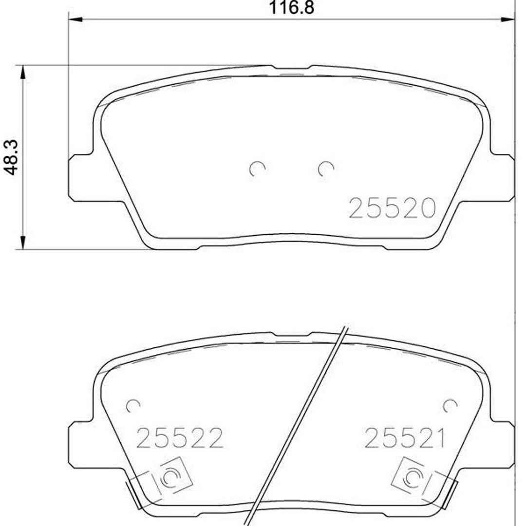 Brembo Premium Low-Met OE Equivalent Pad Brake Pad P30104 - Disc Set
