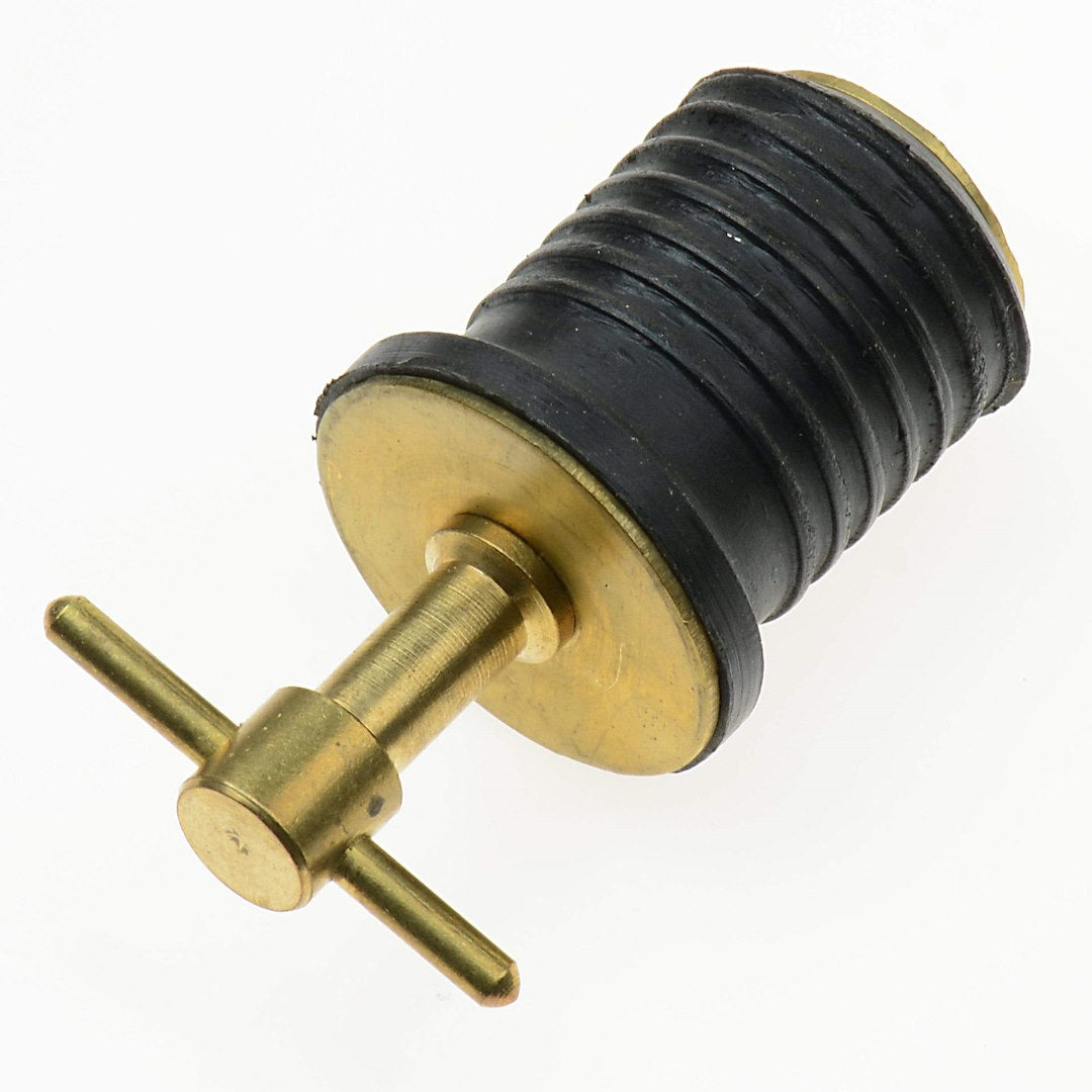 T-H Marine Easy To Install Boat Drain Plug BE-PL-54844-DP - Twist Brass