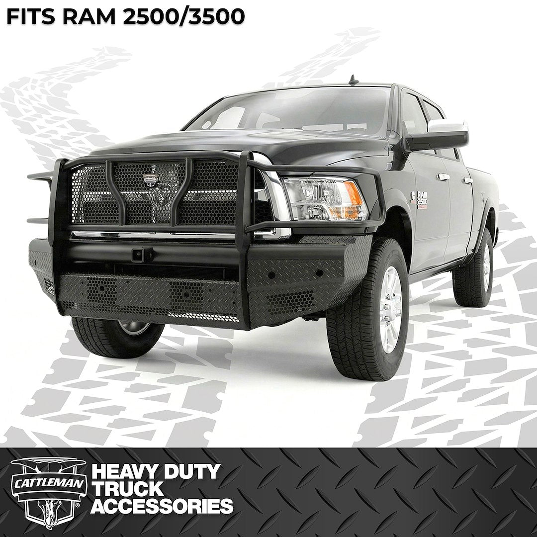 Cattleman Two Vertical Center Protection Bars Bumper 2258PRS - Front Replacement Recvr