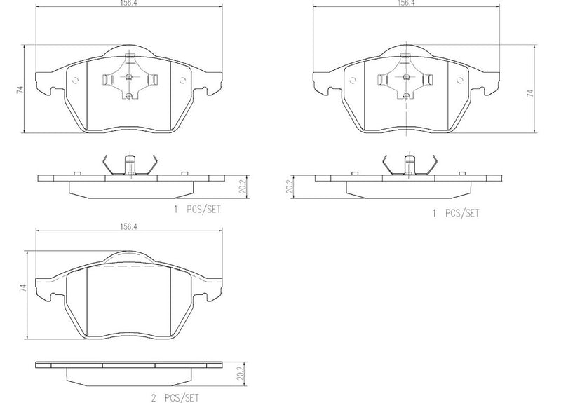 Brembo Premium Low-Met OE Equivalent Pad Brake Pad P85036N - Disc Set